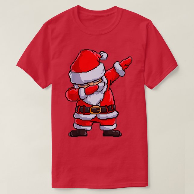 Camiseta Santa Claus Dabbing Pixel Navidades de arte Dab Da (Diseño del anverso)