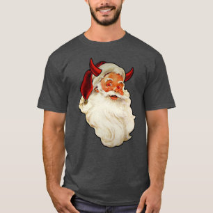 Camiseta Santa Claus Diablo Satan Horns Gracioso regalo