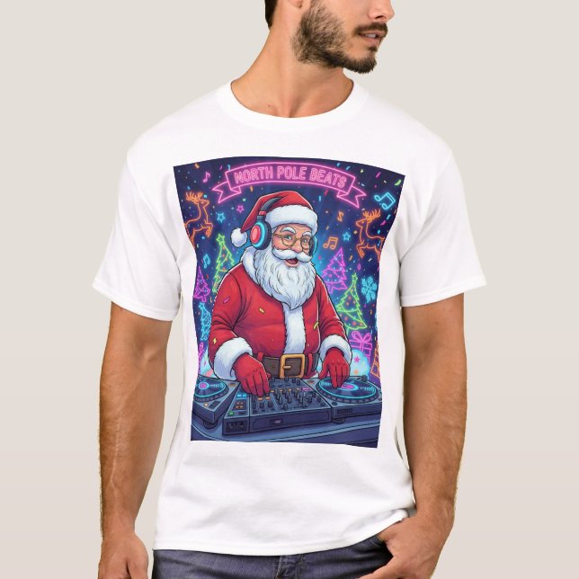 Camiseta Santa Claus DJ Christmas Party T-Shirt  (Anverso)
