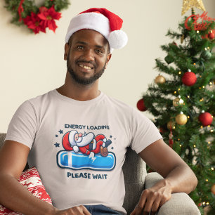 Camiseta Santa Claus duerme en la barra de progreso
