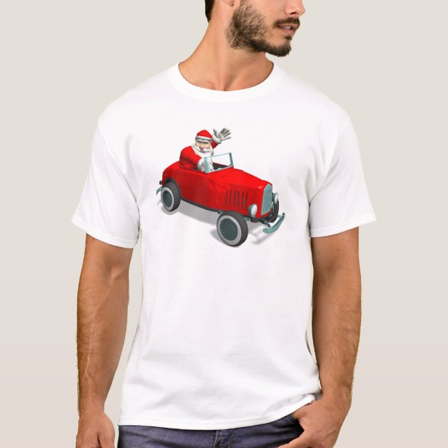 Camiseta Santa Claus En Hot Rod (Anverso)