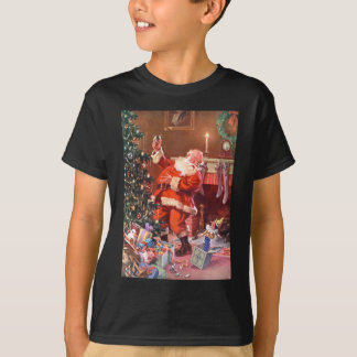 Camiseta Santa Claus en la noche antes de los Navidades