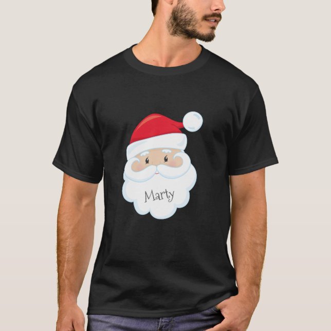 Camiseta Santa Claus enfrenta el nombre en la barba (Anverso)