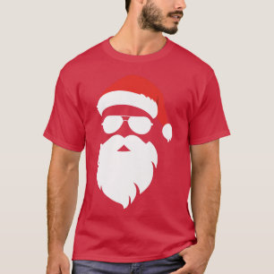 Camiseta Santa Claus enfrenta lentes de sol con barba Gorra