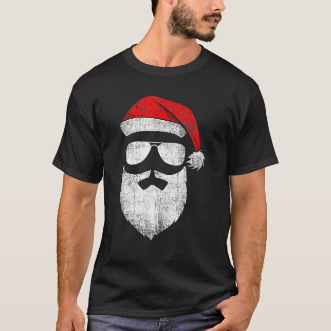 Camiseta Santa Claus enfrenta lentes de sol con Cristo de b (Anverso)