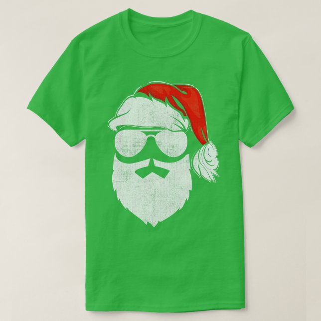 Camiseta Santa Claus enfrenta lentes de sol con la barba Go (Diseño del anverso)