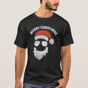 Camiseta Santa Claus enfrenta lentes de sol con la barba Go