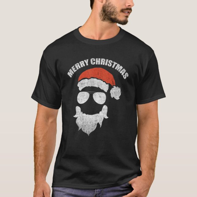 Camiseta Santa Claus enfrenta lentes de sol con la barba Go (Anverso)