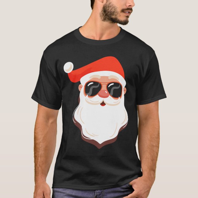 Camiseta Santa Claus enfrenta sol con barba Gorra Cristo di (Anverso)