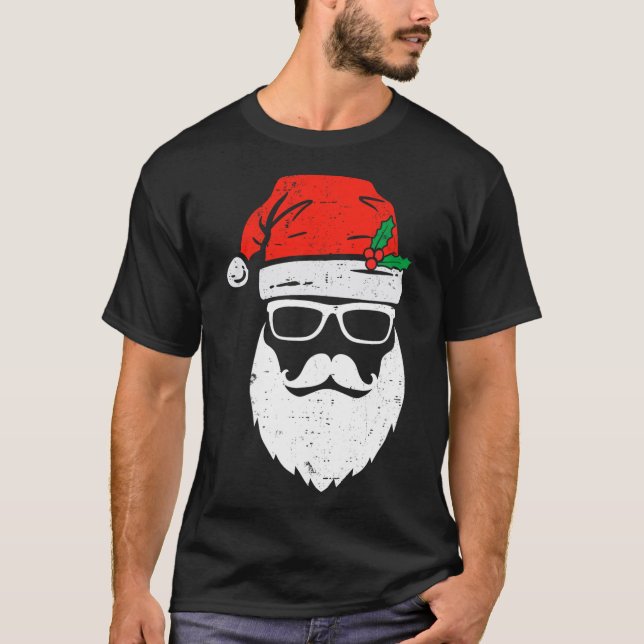 Camiseta Santa Claus enfrenta sol con Navidades de barba Go (Anverso)