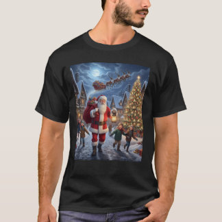 Camiseta Santa Claus está dando regalos