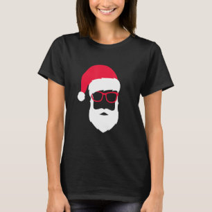 Camiseta Santa Claus Face Gafas de sol Guay Hipster