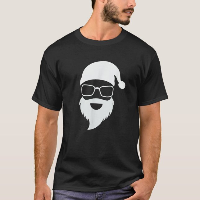 Camiseta Santa Claus Face Gafas de sol Hombres Mujeres Guay (Anverso)