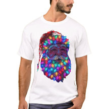 Santa Claus Face Made From Christmas Tree Lights