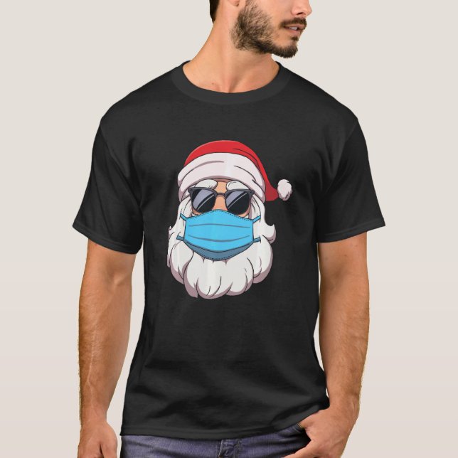 Camiseta Santa Claus Face Mask Mens Funny Navidades (Anverso)
