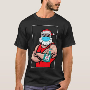 Camiseta Santa Claus Face Mask Merry Quarantine Navidades 2