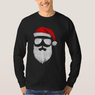 Camiseta Santa Claus Face Sunglasses With Hat Beard Christm