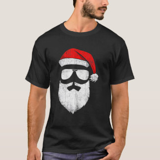 Camiseta Santa Claus Face Sunglasses With Hat Beard Christm