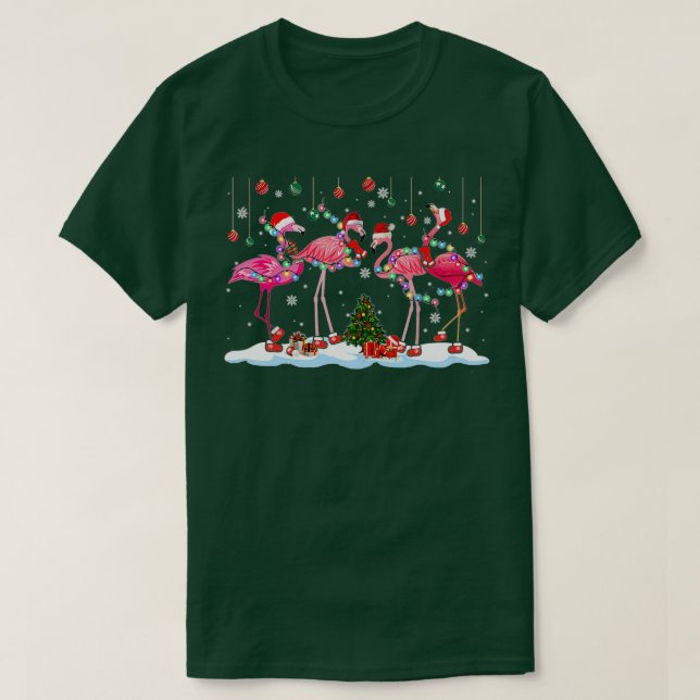 Camiseta Santa Claus Flamingo Nochebuena (Diseño del anverso)