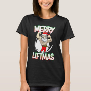 Camiseta Santa Claus Flexing Merry Flex Mas Beard diciendo 
