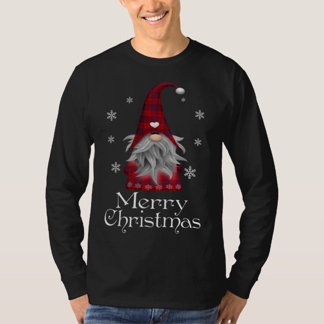 Camiseta Santa Claus Garden Gnome Feliz Navidad Placa (Anverso)