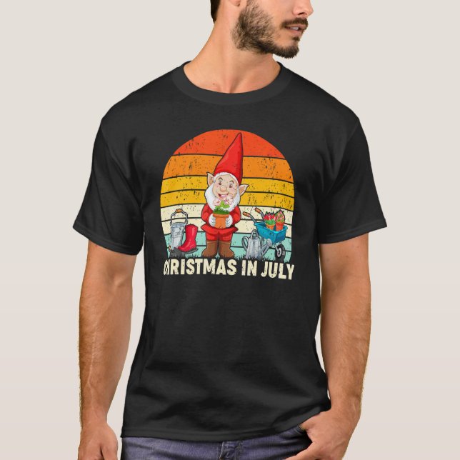 Camiseta Santa Claus Gardening Christma estilo retro (Anverso)