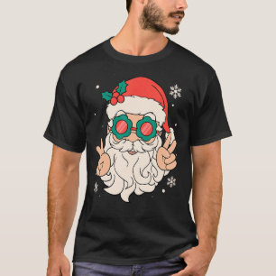 Camiseta Santa Claus Glasses Retro Navidades Navidad Feliz 