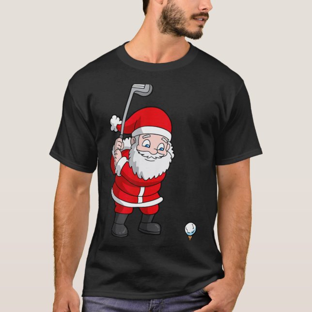 Camiseta Santa Claus Golf Christmas Golfer Golfing  (Anverso)