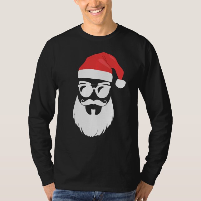 Camiseta Santa Claus Gorra gafas de sol barba Santa Ugly Ch (Anverso)