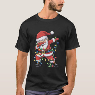 Camiseta Santa Claus haciendo dab Luces divertidas de Navid