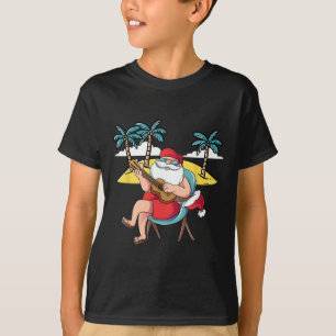 Camiseta Santa Claus Hawaiano Guitarra Hawaiana Navidad En 