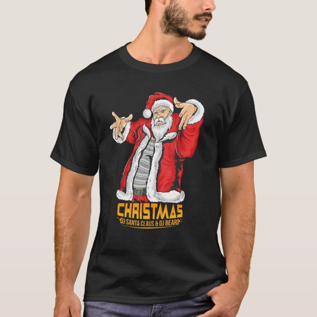 Camiseta Santa Claus Hip Hop DJ Música Navidad Pajama Navid (Anverso)