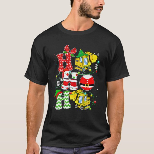 Camiseta Santa Claus Ho Ho Ho Ho Ho Navidades de excavadore (Anverso)