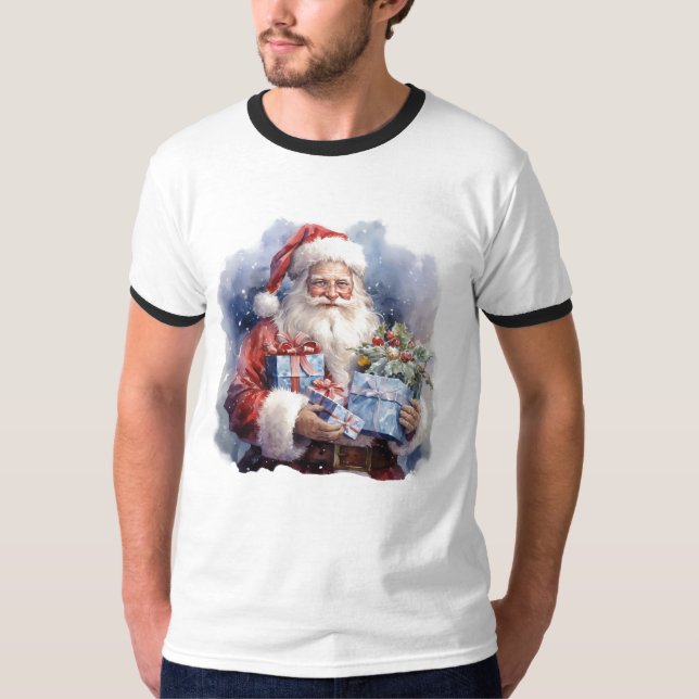 Camiseta Santa Claus holding gifts (Anverso)