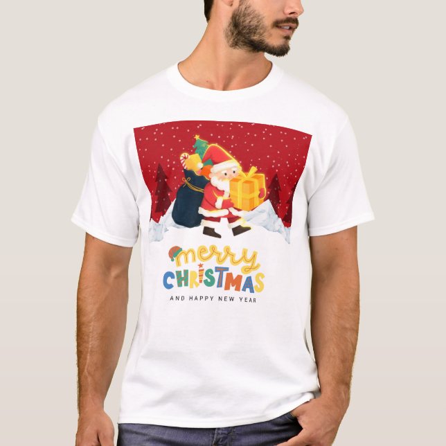 Camiseta Santa Claus in a Magical Winter Wonderland — Merry (Anverso)