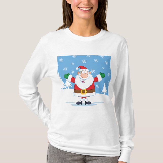 Camiseta Santa Claus in Snowy Winter Scene (Anverso)