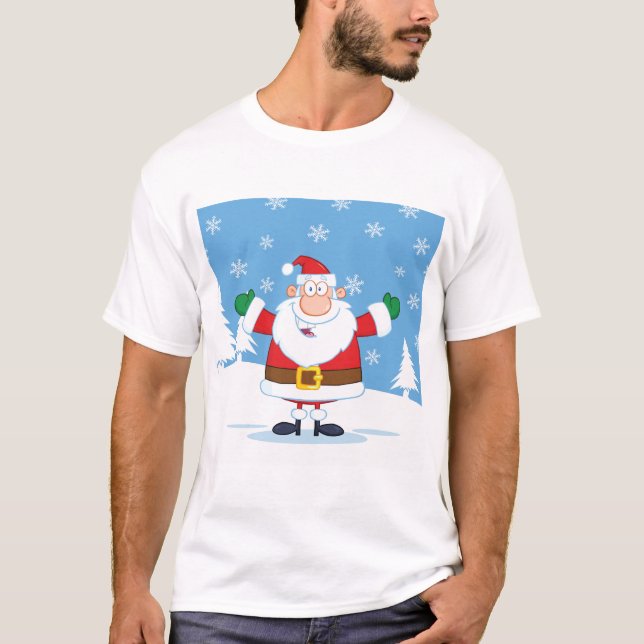Camiseta Santa Claus in Snowy Winter Scene (Anverso)