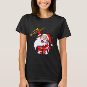 Camiseta Santa Claus juega a trombona de Navidades gracioso
