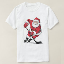 Camiseta Santa Claus jugando al hockey
