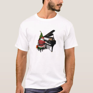 Camiseta Santa Claus jugando al piano