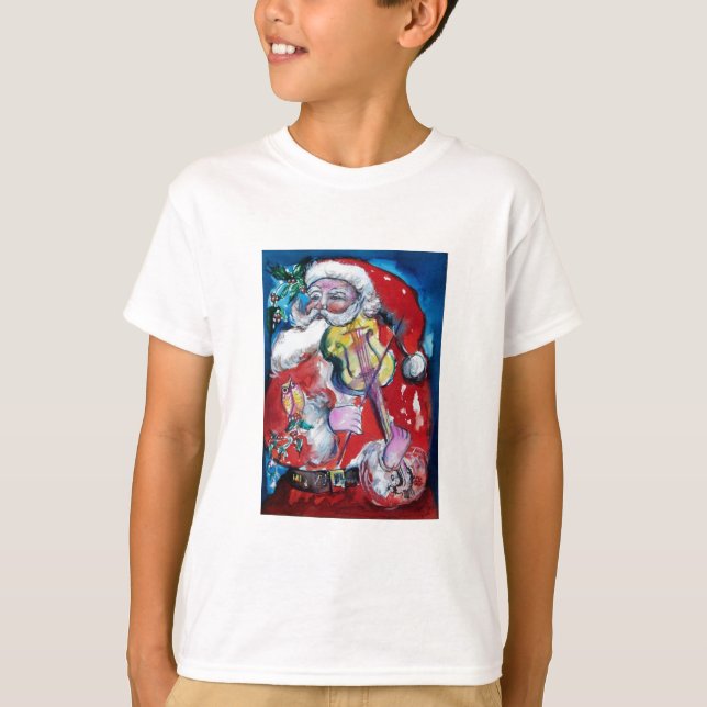 Camiseta SANTA CLAUS JUGANDO Fiesta DE Navidades DE VIOLÍN (Anverso)
