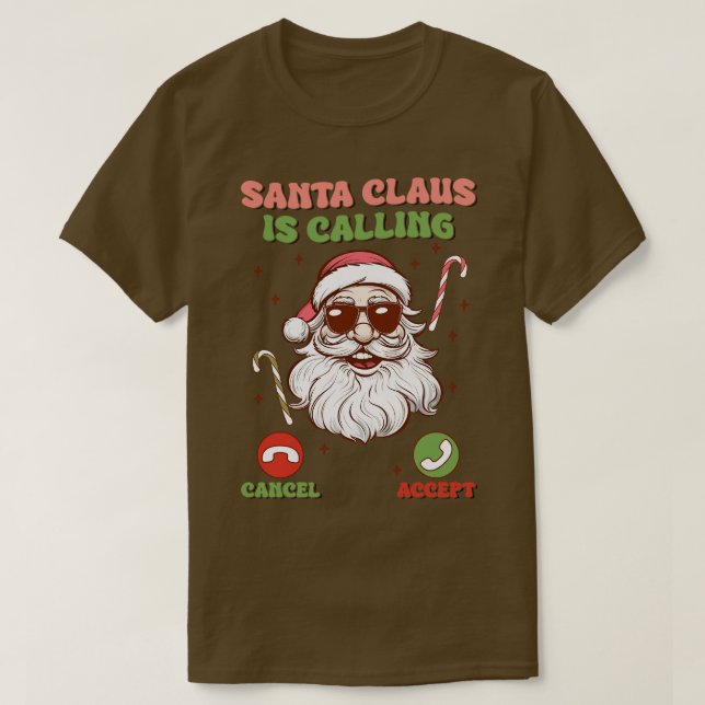 Camiseta Santa Claus llama (Diseño del anverso)