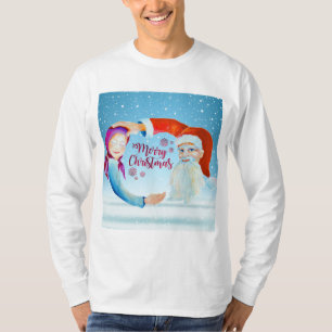 Camiseta Santa Claus Mágico Pintado a Mano con Acuarela