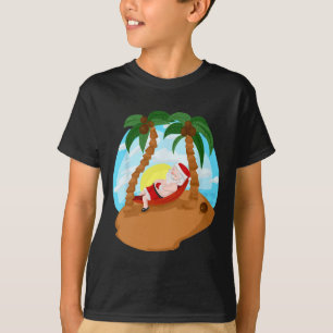 Camiseta Santa Claus Merry Christmas Beats Palm Tree Trip