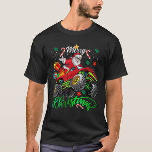 Camiseta Santa Claus Merry Christmas Riding Monster Truck F