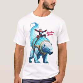 Camiseta Santa Claus montando el oso mágico