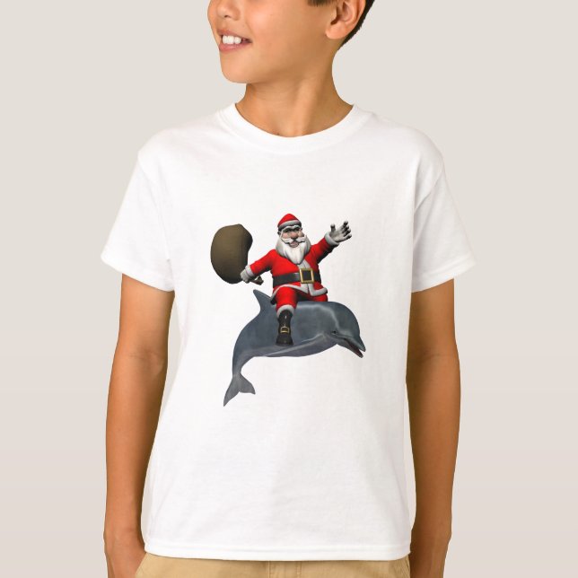 Camiseta Santa Claus Montando En Delfín (Anverso)