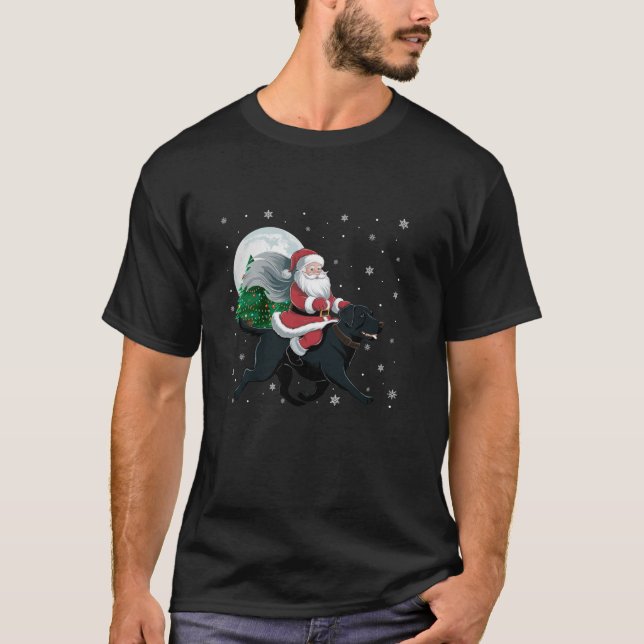 Camiseta Santa Claus montando Navidades de perros del Labra (Anverso)