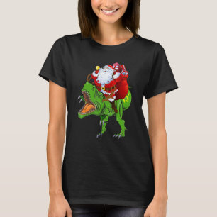 Camiseta Santa Claus montando Navidades de renos dinosaurio