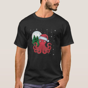 Camiseta Santa Claus montando pulpo Divertido árbol de Navi